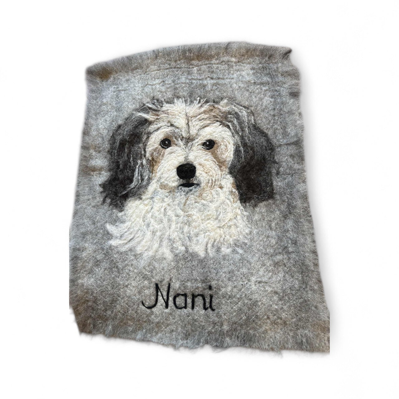 Sitteunderlag/ullbildet med motiv av ditt eget dyr på